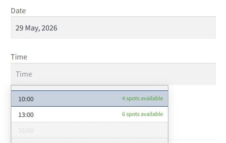 Availability mangement per time slot with Easy Schedule.